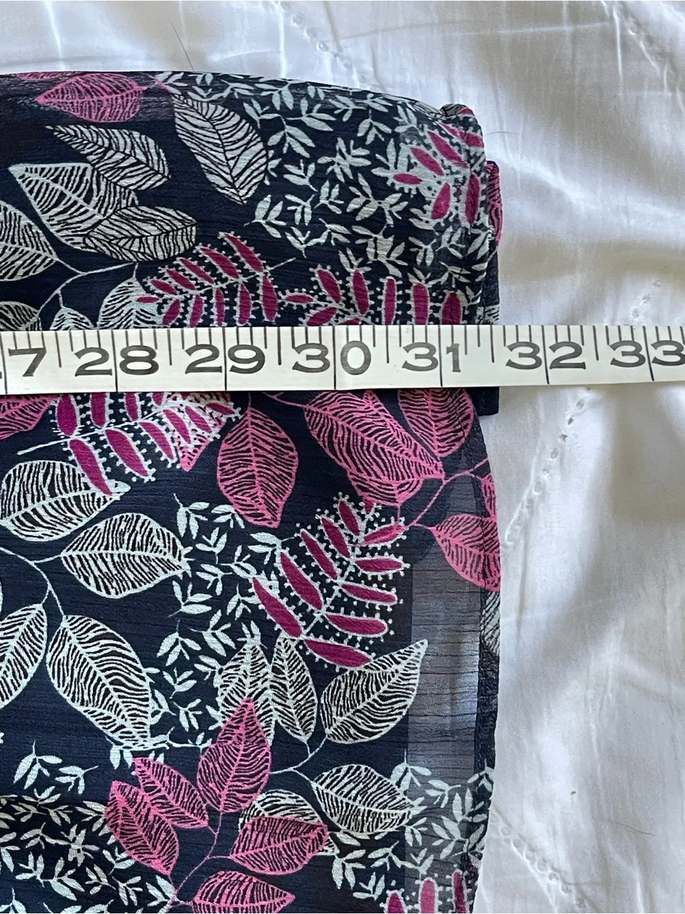 LOFT Black Midi Skirt with Pink and Gray Floral Print